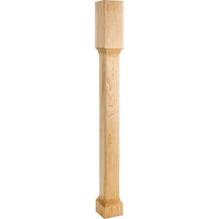 Hardware Resources 3-1/2" Wx3-1/2"Dx35-1/2"H Rubberwood Square Recessed Post P71-RW